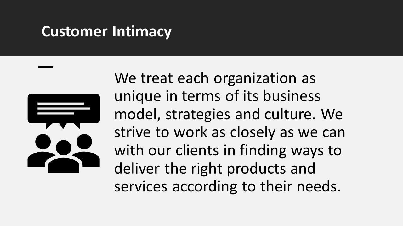 ExeQserve Core Values Customer Intimacy