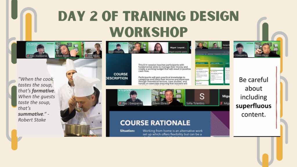 Day 2 of the Online Training Design Workshop: Key Takeaways